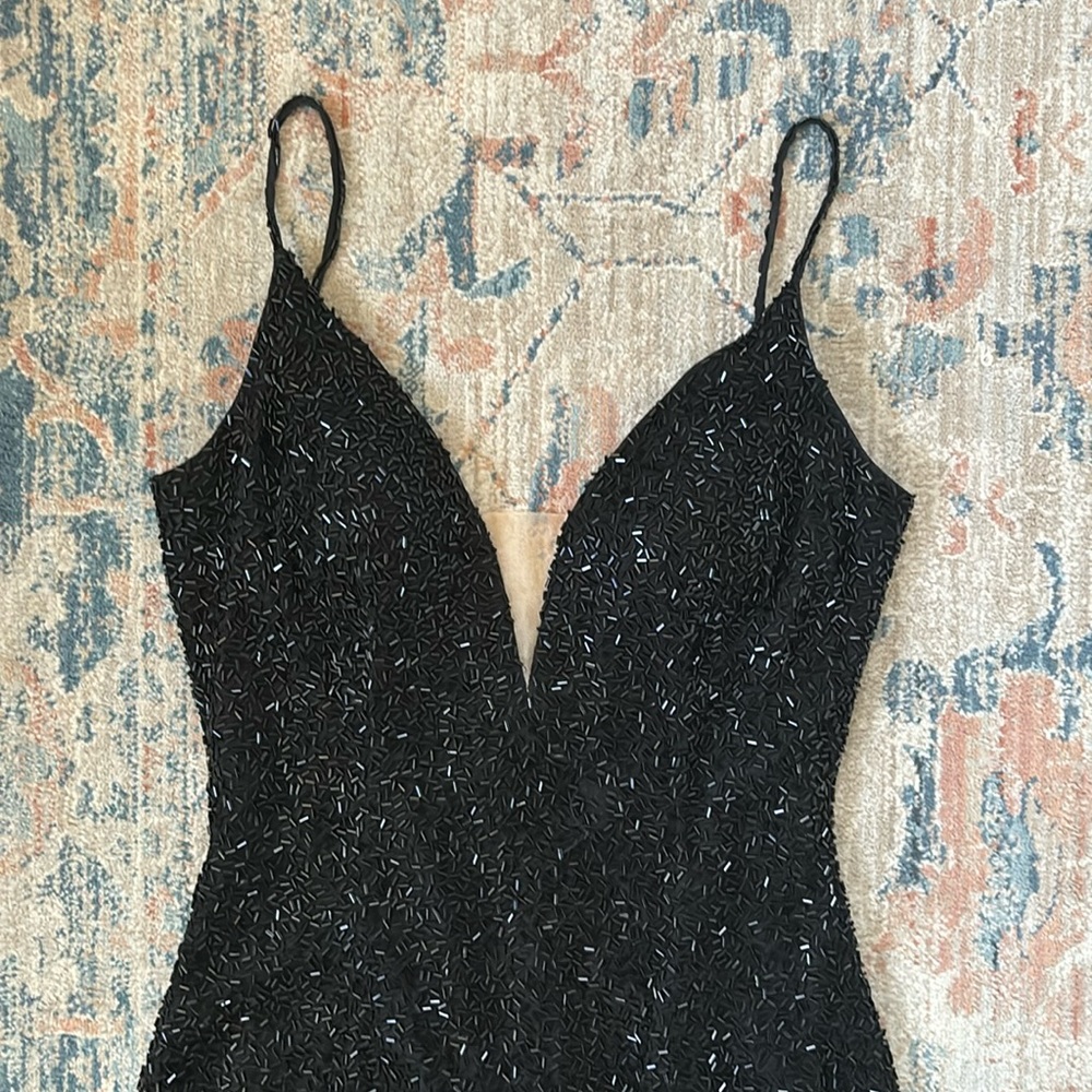 Sherri Hill Black Beaded Formal Dress